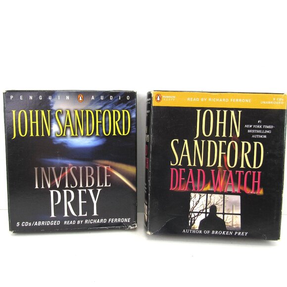 John Sandford Penguin Audio Audiobooks Lot of 2 Invisible Prey and Dead Watch - Picture 1 of 6